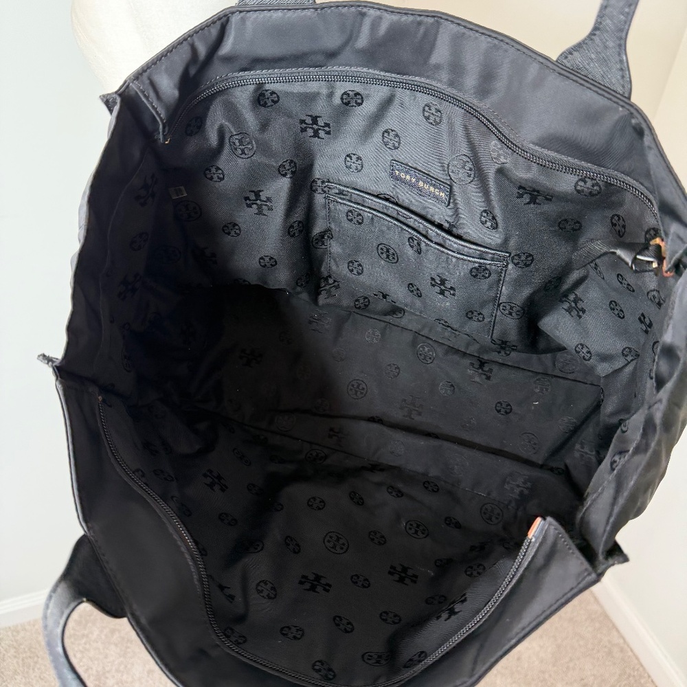 Tory Burch Nylon Tote Black Bag Purse - Picture 6 of 6